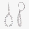 Sparkle Allure Womens Cubic Zirconia Pure Silver Over Brass Drop Earrings In Transparent