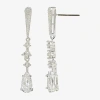 Sparkle Allure Womens Cubic Zirconia Pure Silver Over Brass Drop Earrings In Transparent