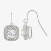 Sparkle Allure Womens Cubic Zirconia Pure Silver Over Brass Drop Earrings In Silver