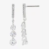 Sparkle Allure Womens Cubic Zirconia Pure Silver Over Brass Drop Earrings In Silver
