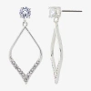 Sparkle Allure Womens Cubic Zirconia Pure Silver Over Brass Drop Earrings In Metallic