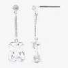 Sparkle Allure Womens Cubic Zirconia Pure Silver Over Brass Drop Earrings In Silver