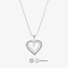 Sparkle Allure Womens Cubic Zirconia Pure Silver Over Brass Heart 2-pc. Jewelry Set In Silver