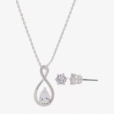 Sparkle Allure Womens Cubic Zirconia Pure Silver Over Brass Infinity 2-pc. Jewelry Set