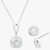 Sparkle Allure Womens Cubic Zirconia Pure Silver Over Brass Knot 2-pc. Jewelry Set In Silver
