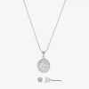 Sparkle Allure Womens Cubic Zirconia Pure Silver Over Brass Oval 2-pc. Jewelry Set In Transparent