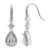 Sparkle Allure Womens Cubic Zirconia Pure Silver Over Brass Pear Drop Earrings In Silver