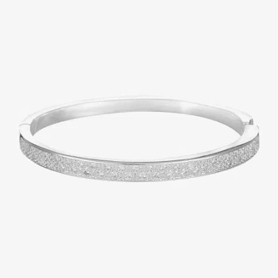 Sparkle Allure Womens Cubic Zirconia Pure Silver Over Brass Round Bangle Bracelet