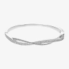Sparkle Allure Womens Cubic Zirconia Pure Silver Over Brass Round Bangle Bracelet In Silver