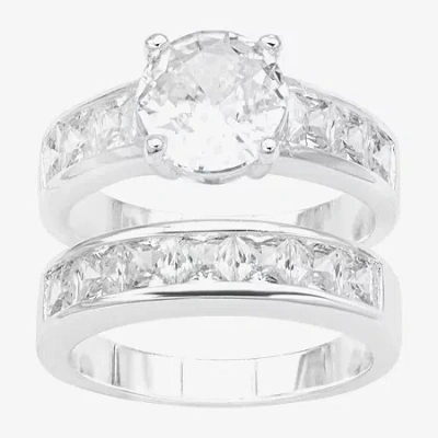 Sparkle Allure Womens Cubic Zirconia Pure Silver Over Brass Round Bridal Set