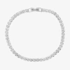 Sparkle Allure Womens Cubic Zirconia Pure Silver Over Brass Square 7.5 Inch Tennis Bracelet In Transparent