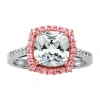 Sparkle Allure Womens Cubic Zirconia Square Halo Engagement Ring In Multi