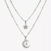Sparkle Allure Womens Cubic Zirconia Star 2-pc. Necklace Set In Silver