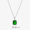 Sparkle Allure Womens Green Crystal Pure Silver Over Brass Square 2-pc. Jewelry Set In Transparent