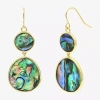Sparkle Allure Womens Multi Color Abalone 14k Gold Over Brass Round Drop Earrings In Transparent