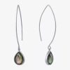 Sparkle Allure Womens Multi Color Abalone Pure Silver Over Brass Pear Drop Earrings In Silver