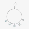 Sparkle Allure Womens Multi Color Crystal Pure Silver Over Brass Butterfly Charm Bracelet In Silver