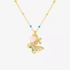 Sparkle Allure Womens Multi Color Cubic Zirconia 14k Gold Over Brass Butterfly 18 Inch Pendant Necklace In Transparent