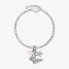 Sparkle Allure Womens Multi Color Cubic Zirconia Pure Silver Over Brass Butterfly Charm Bracelet In Metallic