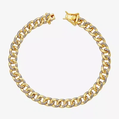 Sparkle Allure Womens Natural Diamond Accent 18k Gold Over Brass 7.25 Inch Tennis Bracelet In Transparent