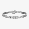 Sparkle Allure Womens Natural Diamond Accent Pure Silver Over Bronze 7.25 Inch Tennis Bracelet In White
