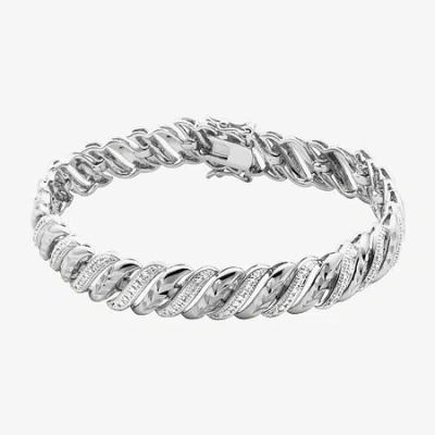 Sparkle Allure Womens Natural Diamond Accent Pure Silver Over Bronze 7.25 Inch Tennis Bracelet In Transparent