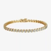 Sparkle Allure Womens Natural White Diamond Accent 7.25 Inch Tennis Bracelet In Gold