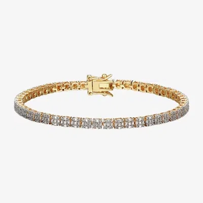 Sparkle Allure Womens Natural White Diamond Accent 7.25 Inch Tennis Bracelet In Burgundy