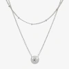 Sparkle Allure Womens Necklace Set In Silver
