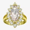 Sparkle Allure Womens Pink Cubic Zirconia 14k Gold Over Brass Marquise Halo Cocktail Ring In Transparent
