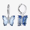Sparkle Allure Womens Pink Cubic Zirconia Pure Silver Over Brass Butterfly Drop Earrings In Blue