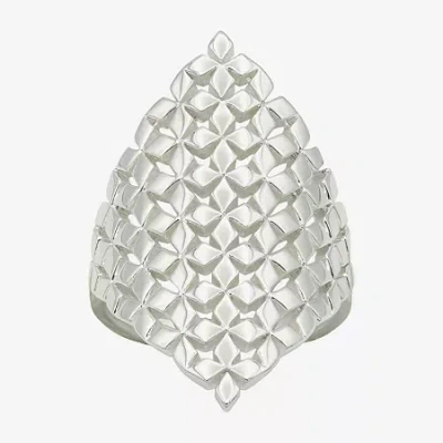 Sparkle Allure Womens Pure Silver Over Brass Cocktail Ring In Transparent