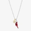 Sparkle Allure Womens Red Crystal 14k Gold Over Brass Pure Silver Over Brass Heart 16 Inch Pendant Necklace In Metallic