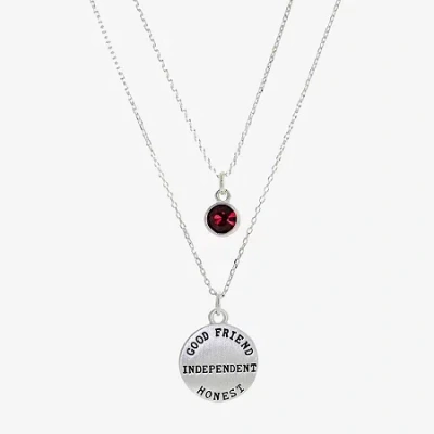 Sparkle Allure Womens Red Crystal 2-pc. Necklace Set