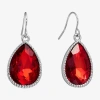 Sparkle Allure Womens Red Crystal Pure Silver Over Brass Drop Earrings In Red