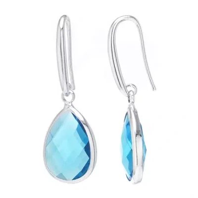 Sparkle Allure Womens Red Crystal Pure Silver Over Brass Drop Earrings In Blue