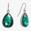 Sparkle Allure Womens Red Crystal Pure Silver Over Brass Drop Earrings In Green