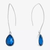 Sparkle Allure Womens Red Crystal Pure Silver Over Brass Pear Drop Earrings In Blue
