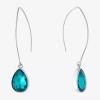 Sparkle Allure Womens Red Crystal Pure Silver Over Brass Pear Drop Earrings In Blue