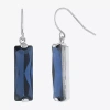 Sparkle Allure Womens Red Crystal Pure Silver Over Brass Rectangular Drop Earrings In Blue