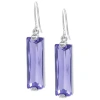 Sparkle Allure Womens Red Crystal Pure Silver Over Brass Rectangular Drop Earrings In Purple