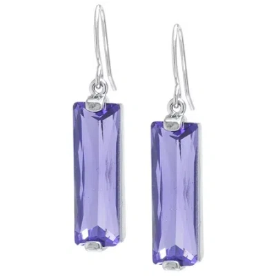 Sparkle Allure Womens Red Crystal Pure Silver Over Brass Rectangular Drop Earrings In Purple