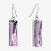 Sparkle Allure Womens Red Crystal Pure Silver Over Brass Rectangular Drop Earrings In Purple