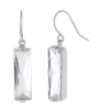 Sparkle Allure Womens Red Crystal Pure Silver Over Brass Rectangular Drop Earrings In Silver