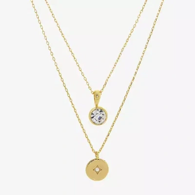 Sparkle Allure Womens Red Cubic Zirconia Necklace Set