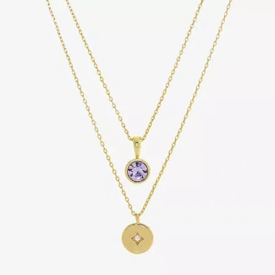 Sparkle Allure Womens Red Cubic Zirconia Necklace Set