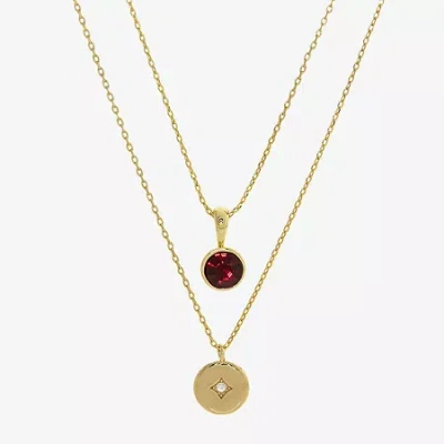 Sparkle Allure Womens Red Cubic Zirconia Necklace Set