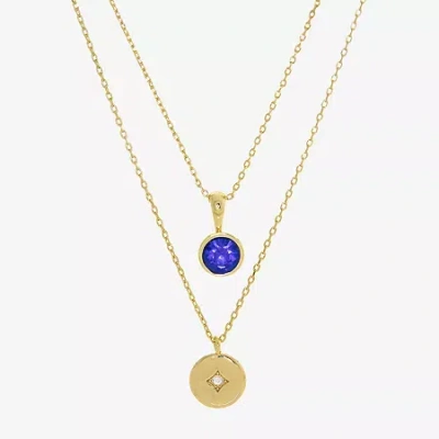 Sparkle Allure Womens Red Cubic Zirconia Necklace Set