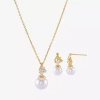 Sparkle Allure Womens Simulated Pearl 14k Gold Over Brass 2-pc. Jewelry Set In Multi