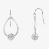 Sparkle Allure Womens White Crystal Pure Silver Over Brass Drop Earrings In Transparent